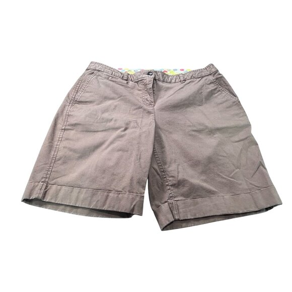 Boden Womens Khaki Cotton Bermuda Shorts Size 12R - Picture 1 of 12
